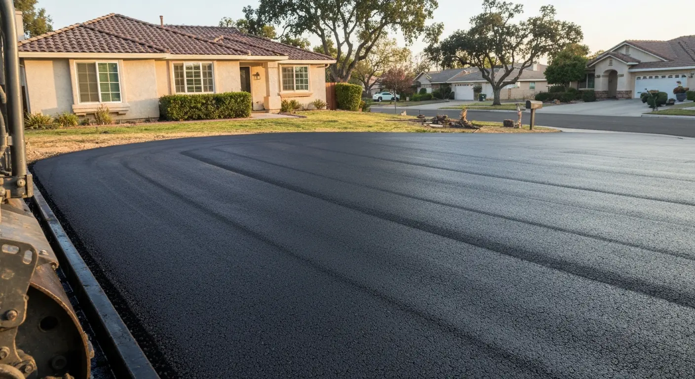 Residential asphalt driveway