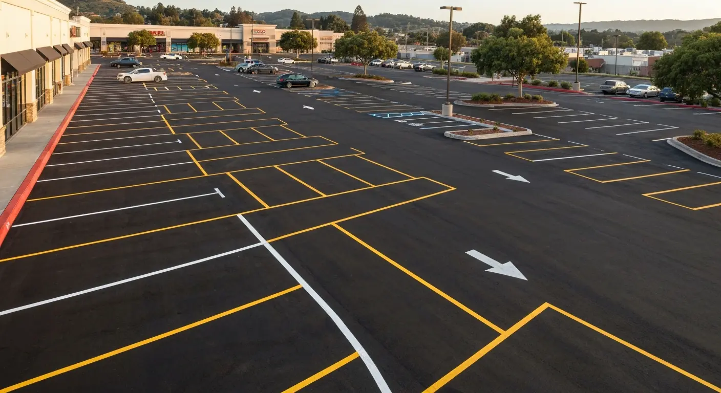 Commercial parking lot paving