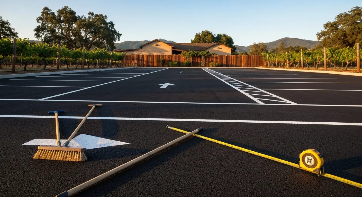 Commercial parking lot asphalt installation