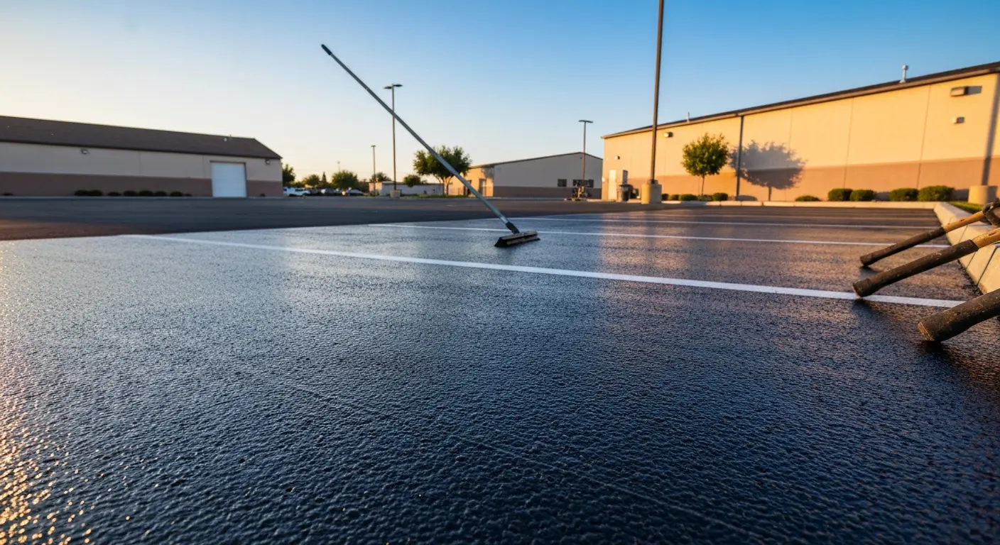 Sealcoated parking surface