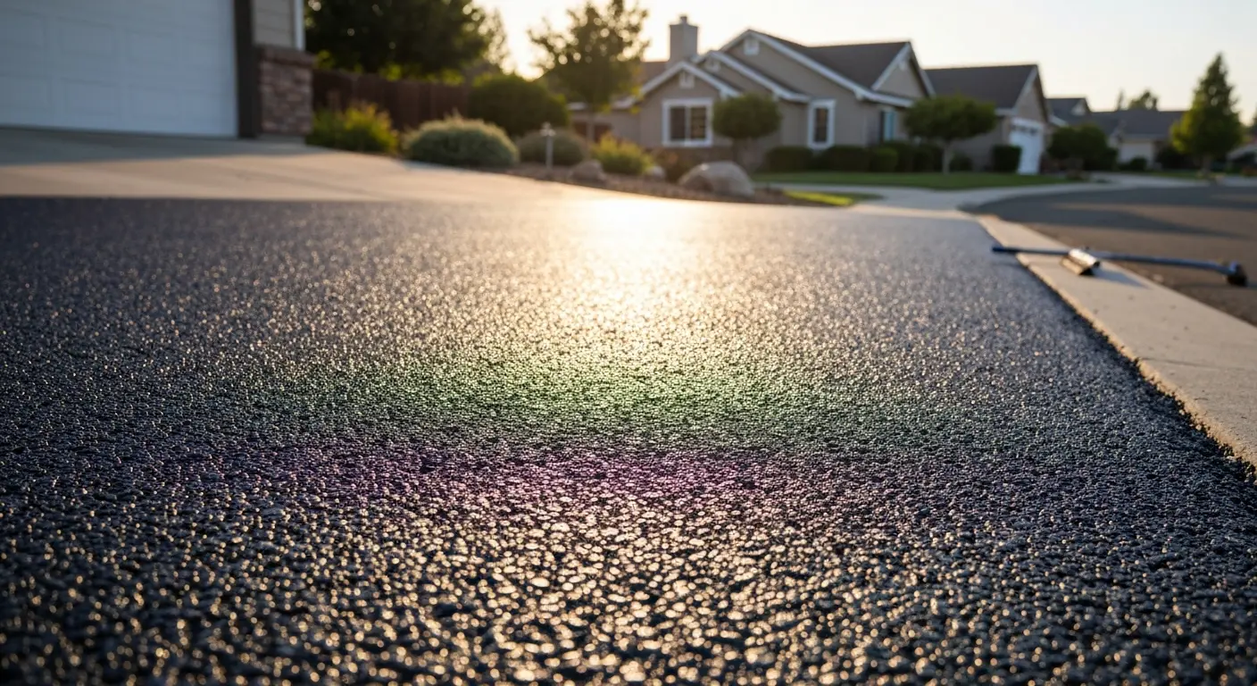 Chip seal application on driveway