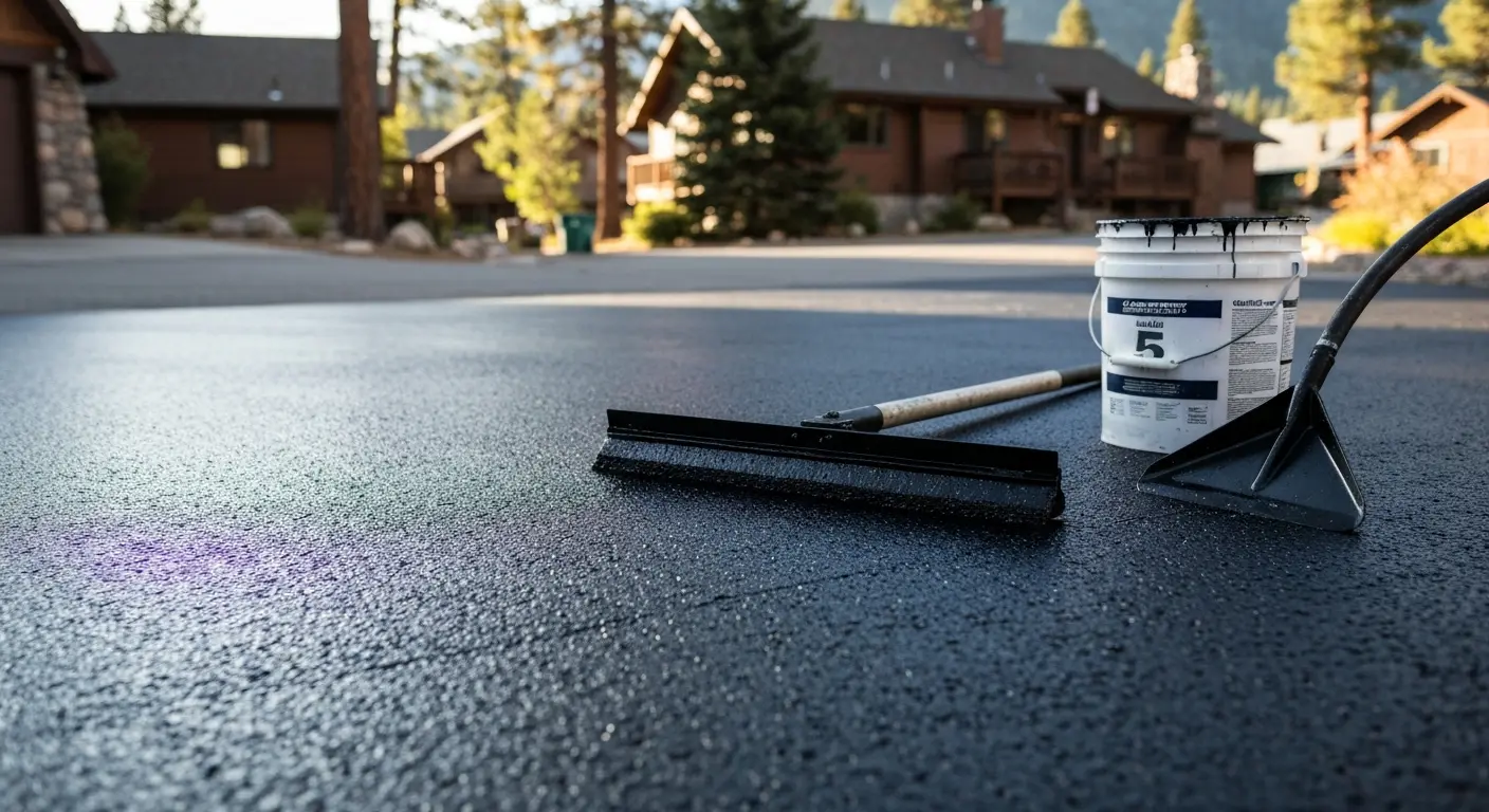 Sealcoating asphalt surface