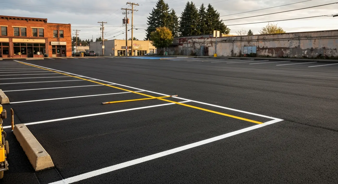 Commercial parking lot paving