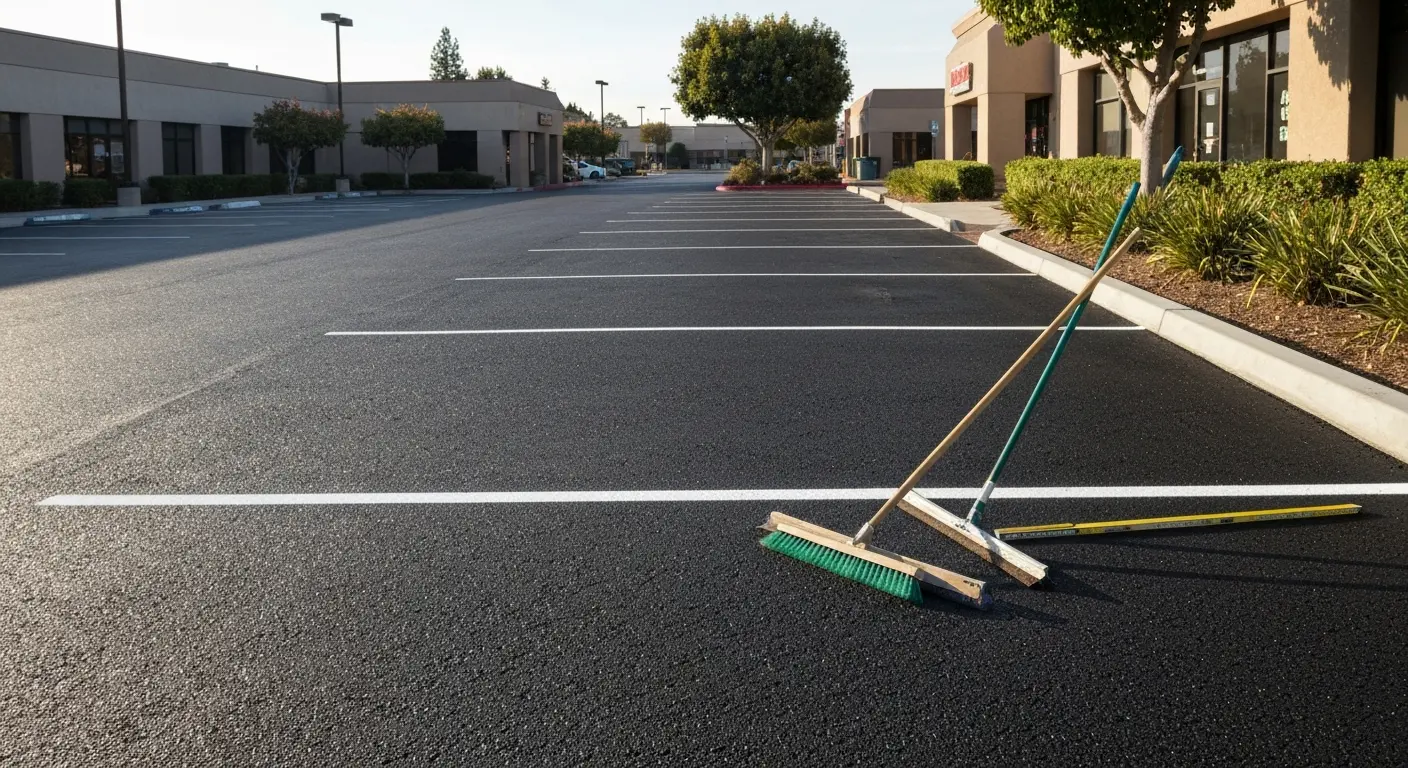 Commercial parking lot chip seal