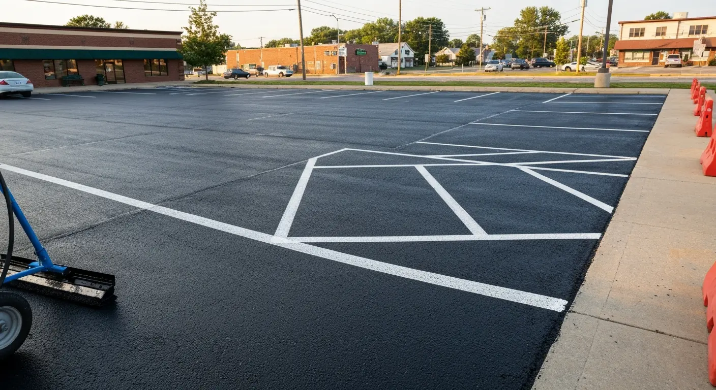 Parking lot sealcoating service