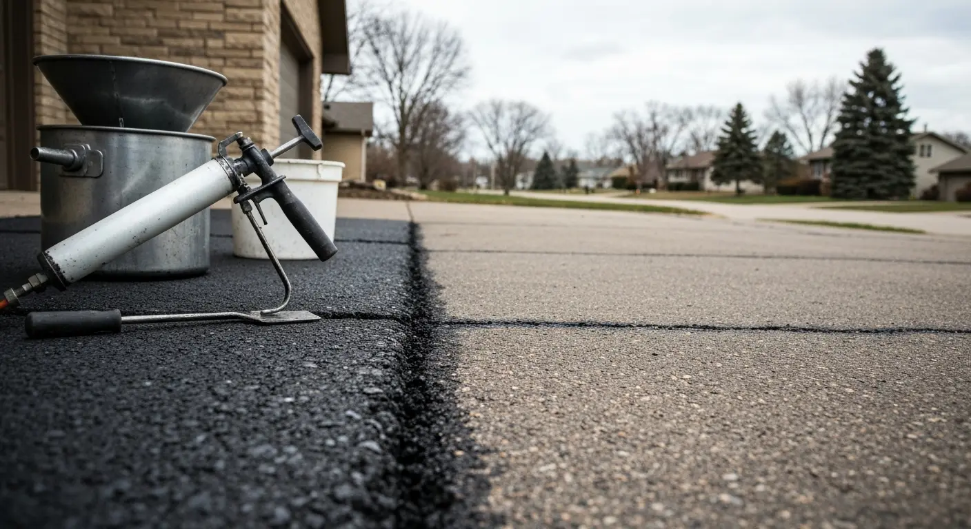 Crack filling repair work