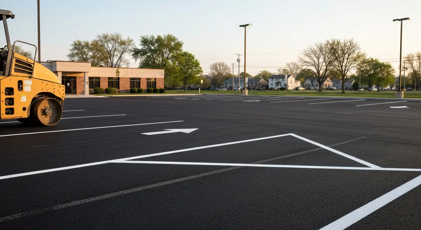 Commercial parking lot paving