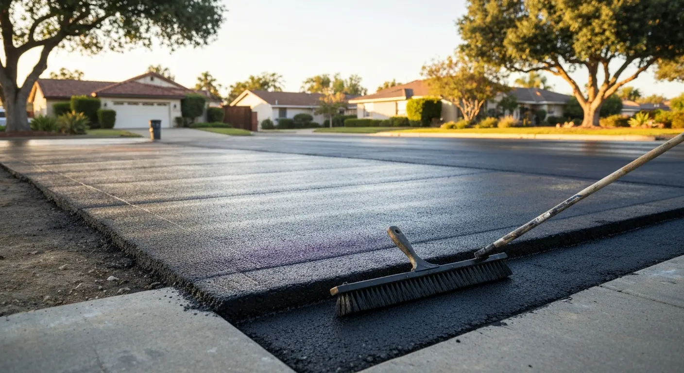 Sealcoated asphalt surface