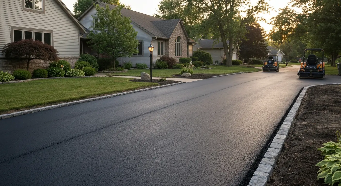 Residential asphalt driveway