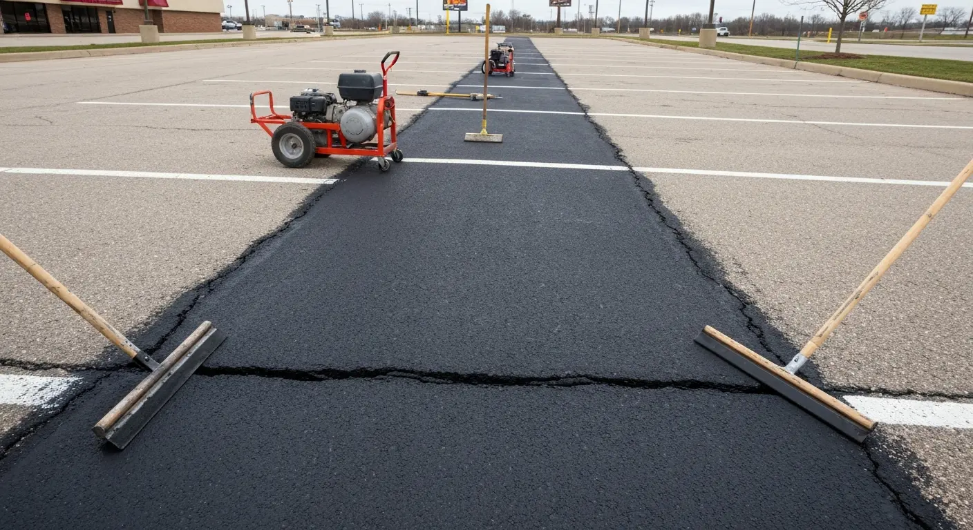 Parking lot crack repair