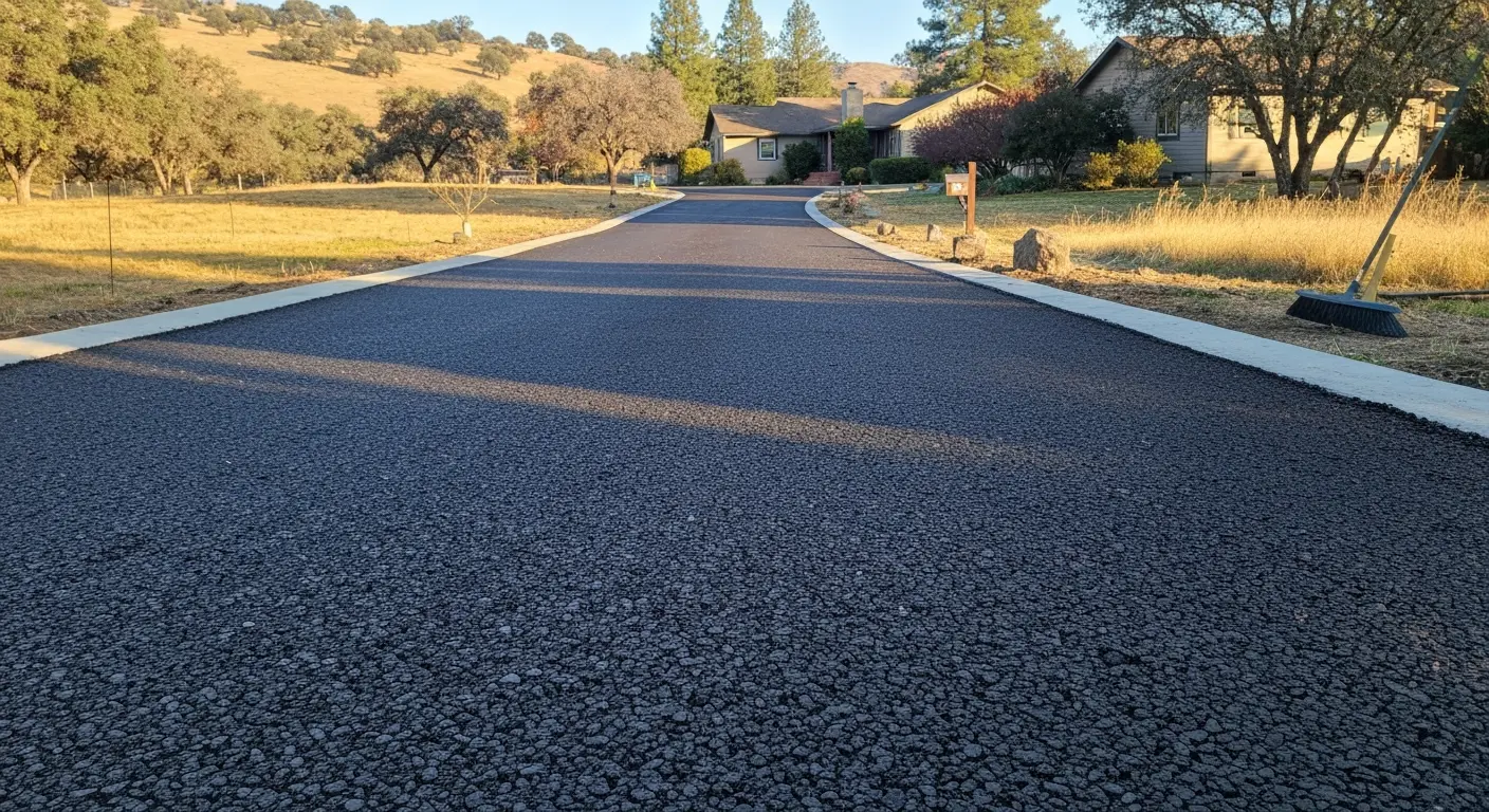 Chip seal driveway near Camino