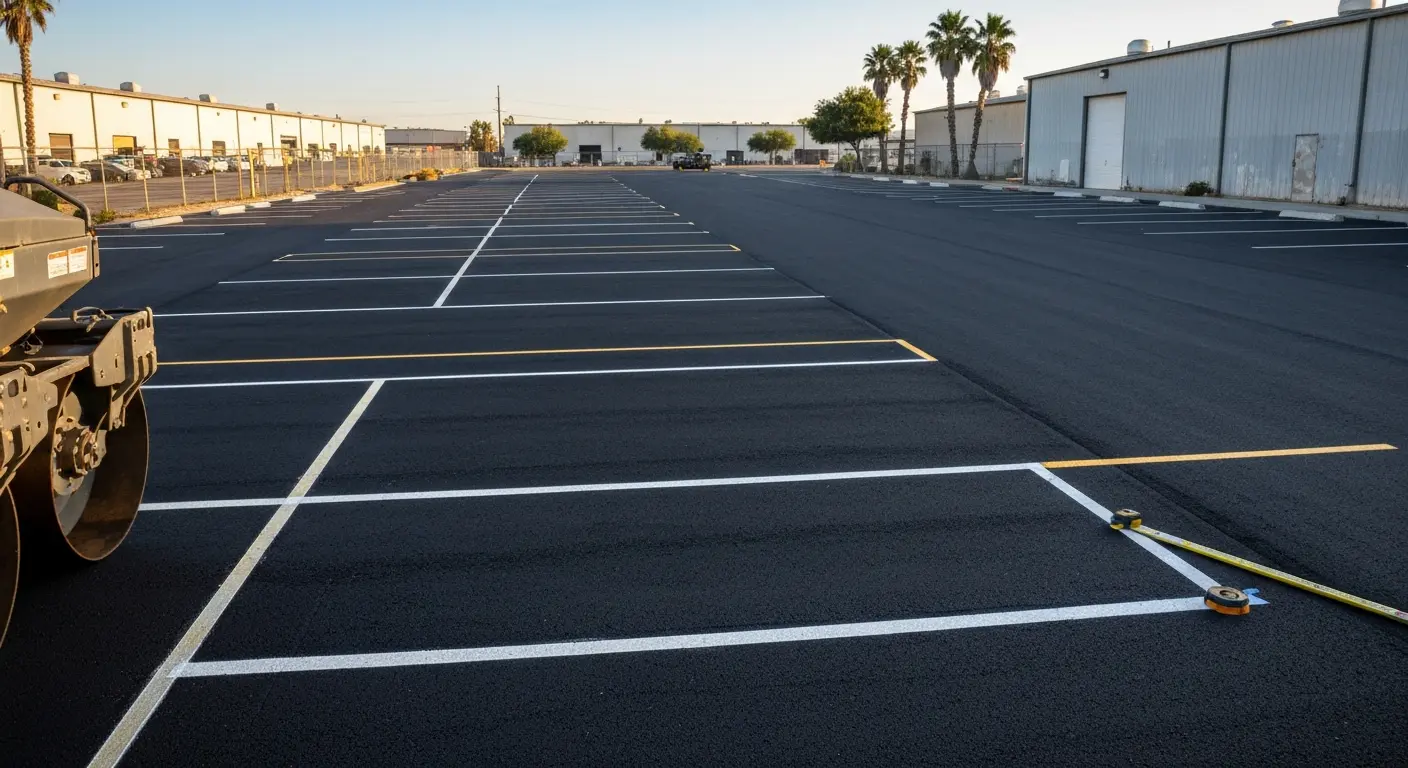 Commercial parking lot paving