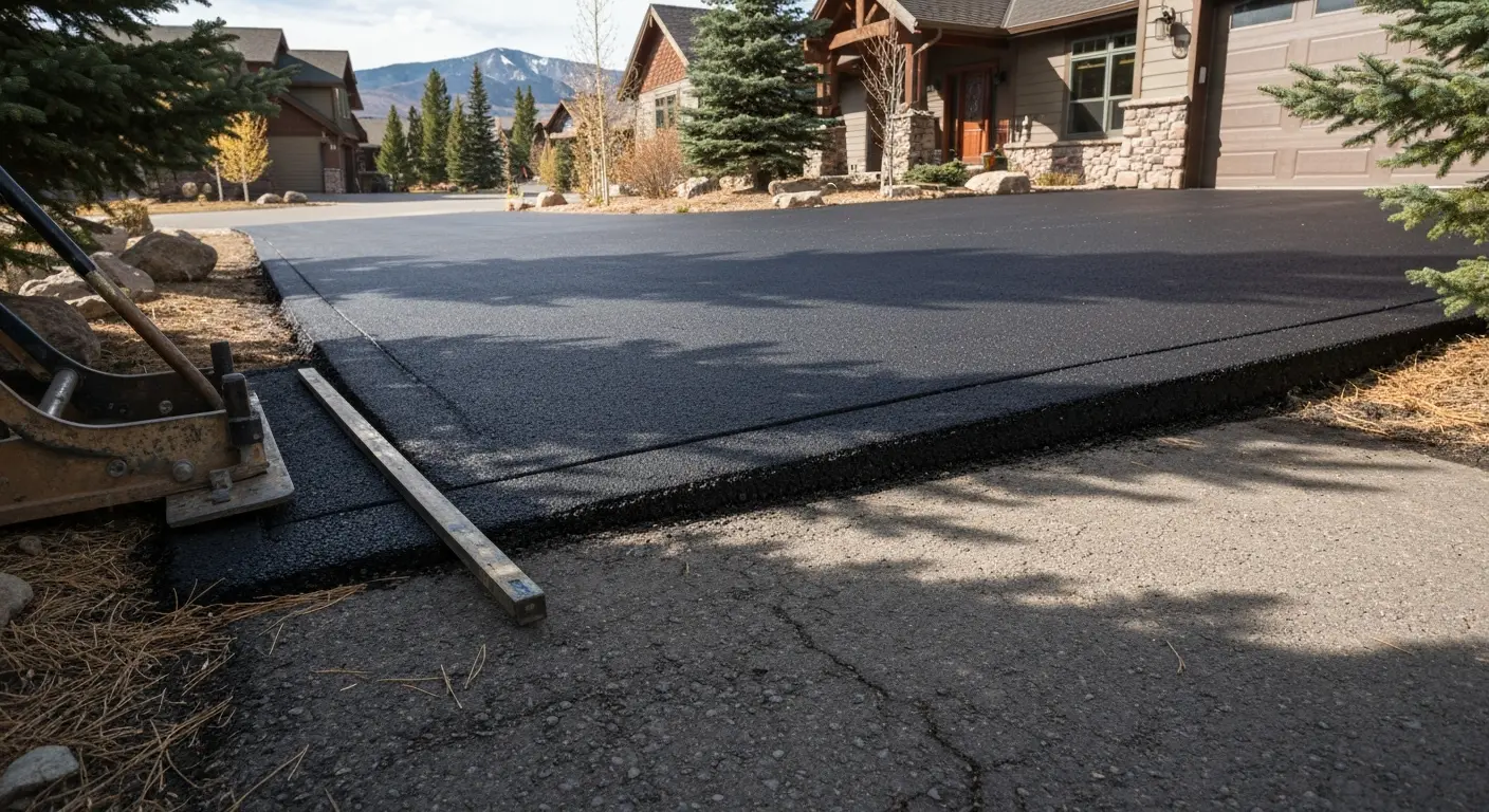 Residential asphalt driveway