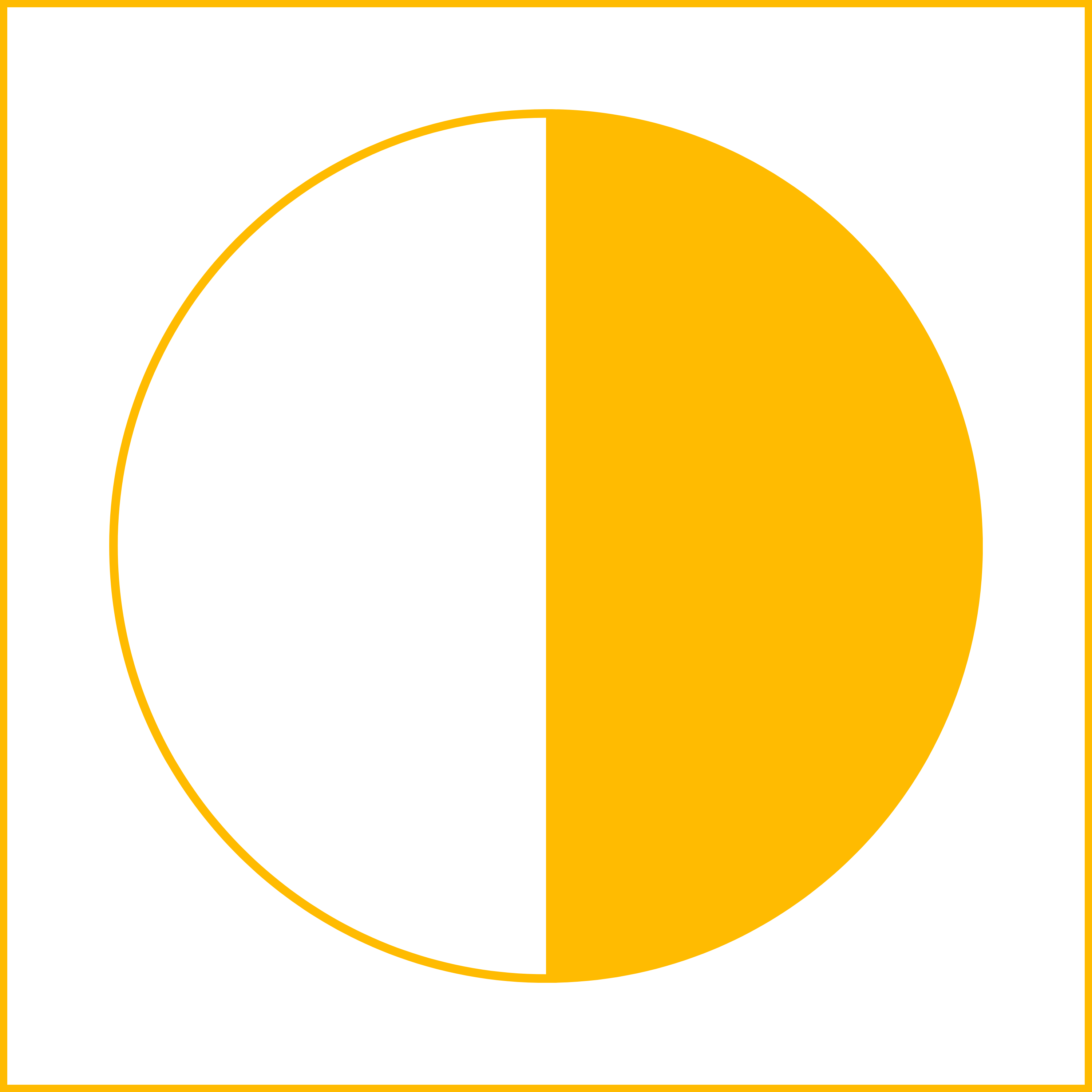 Half-shaded circle icon for black and grey tattoos