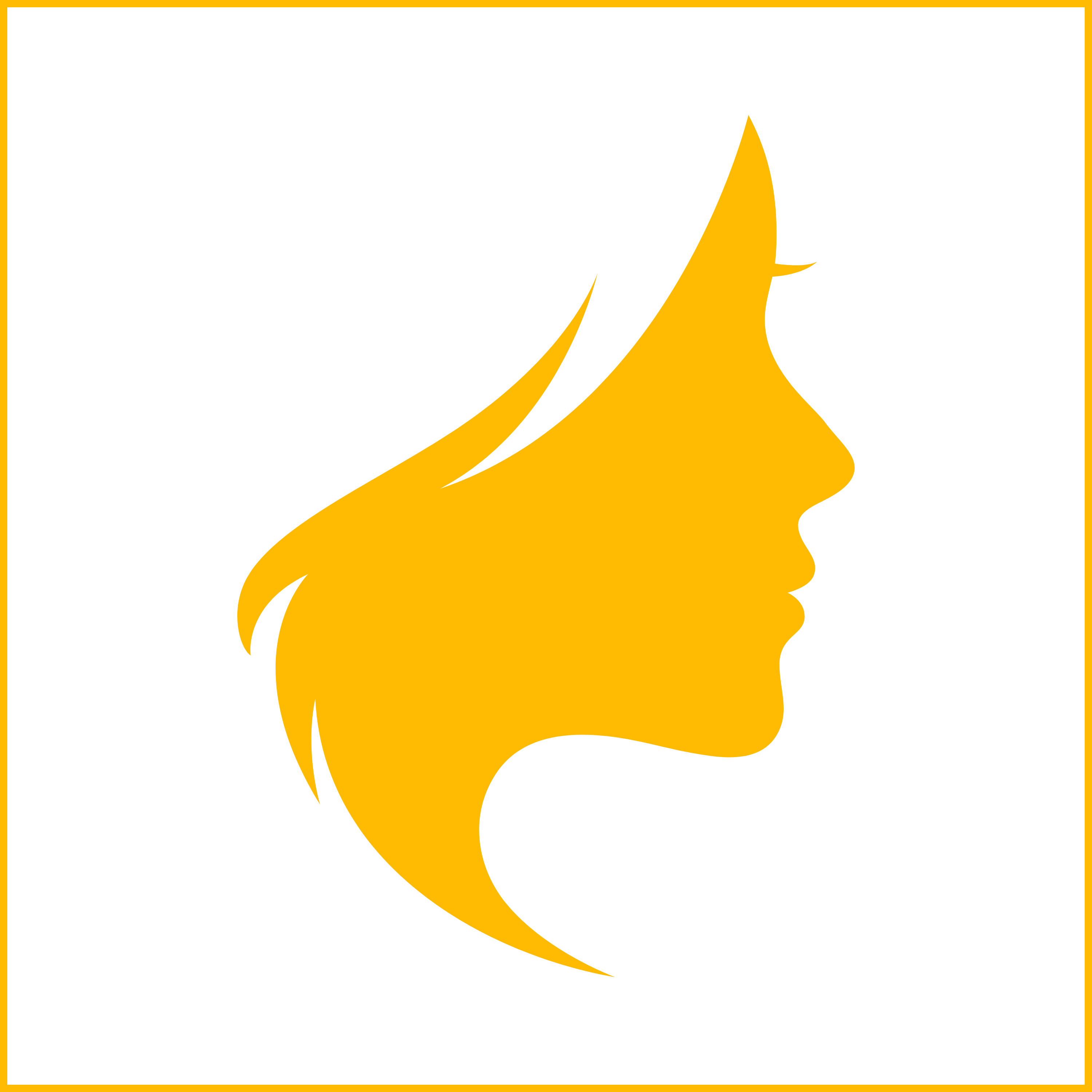 Profile silhouette icon for realism and portrait tattoos