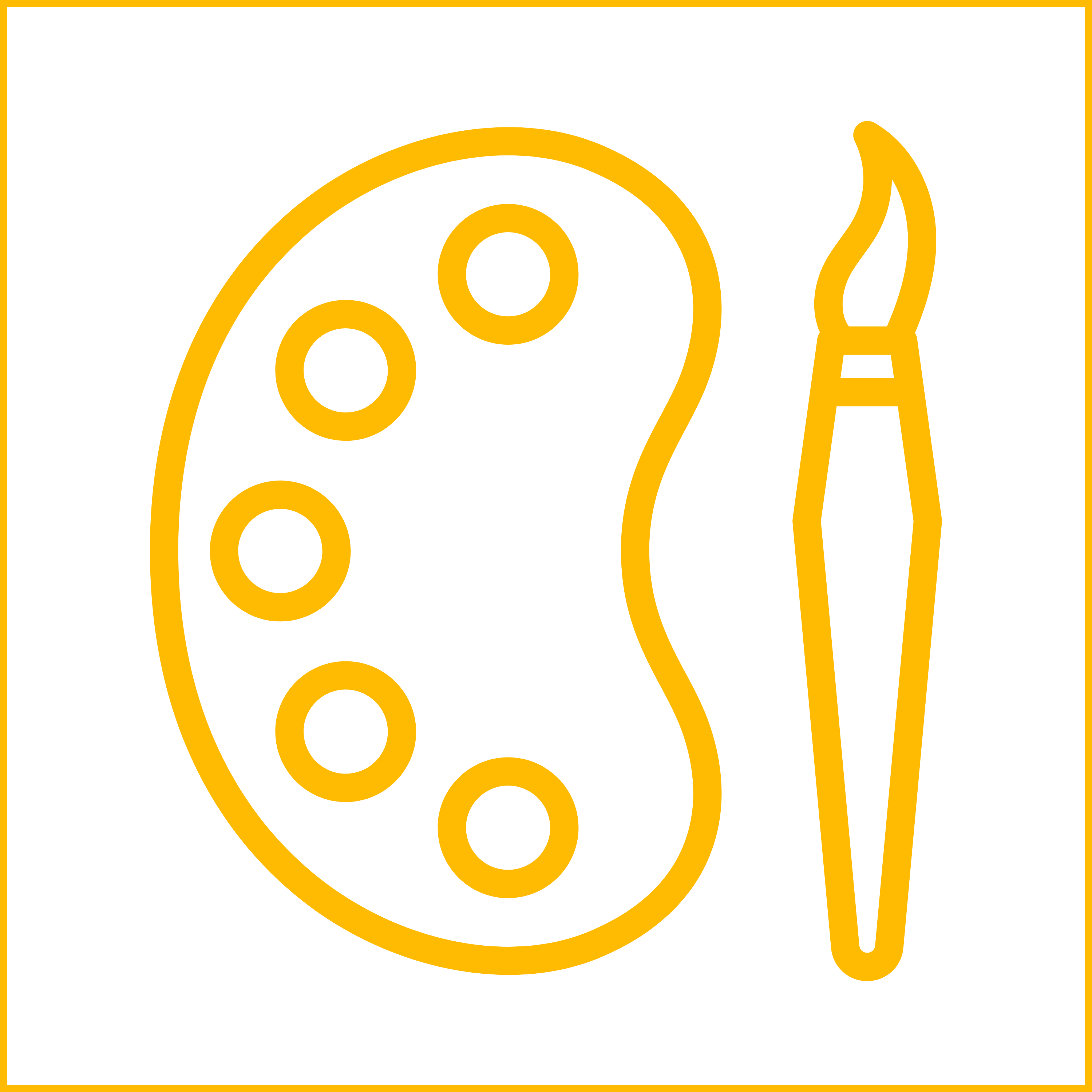 Artist’s palette and brush icon for color tattoos