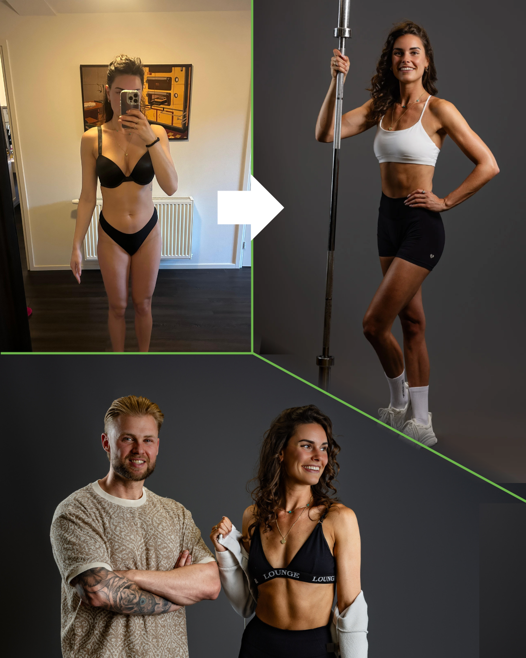 Voor- en na-foto van Elisa