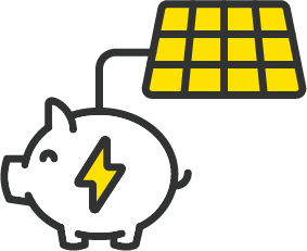 Solar panel with piggy bank symbolizing homeowner savings in Utah County, Utah