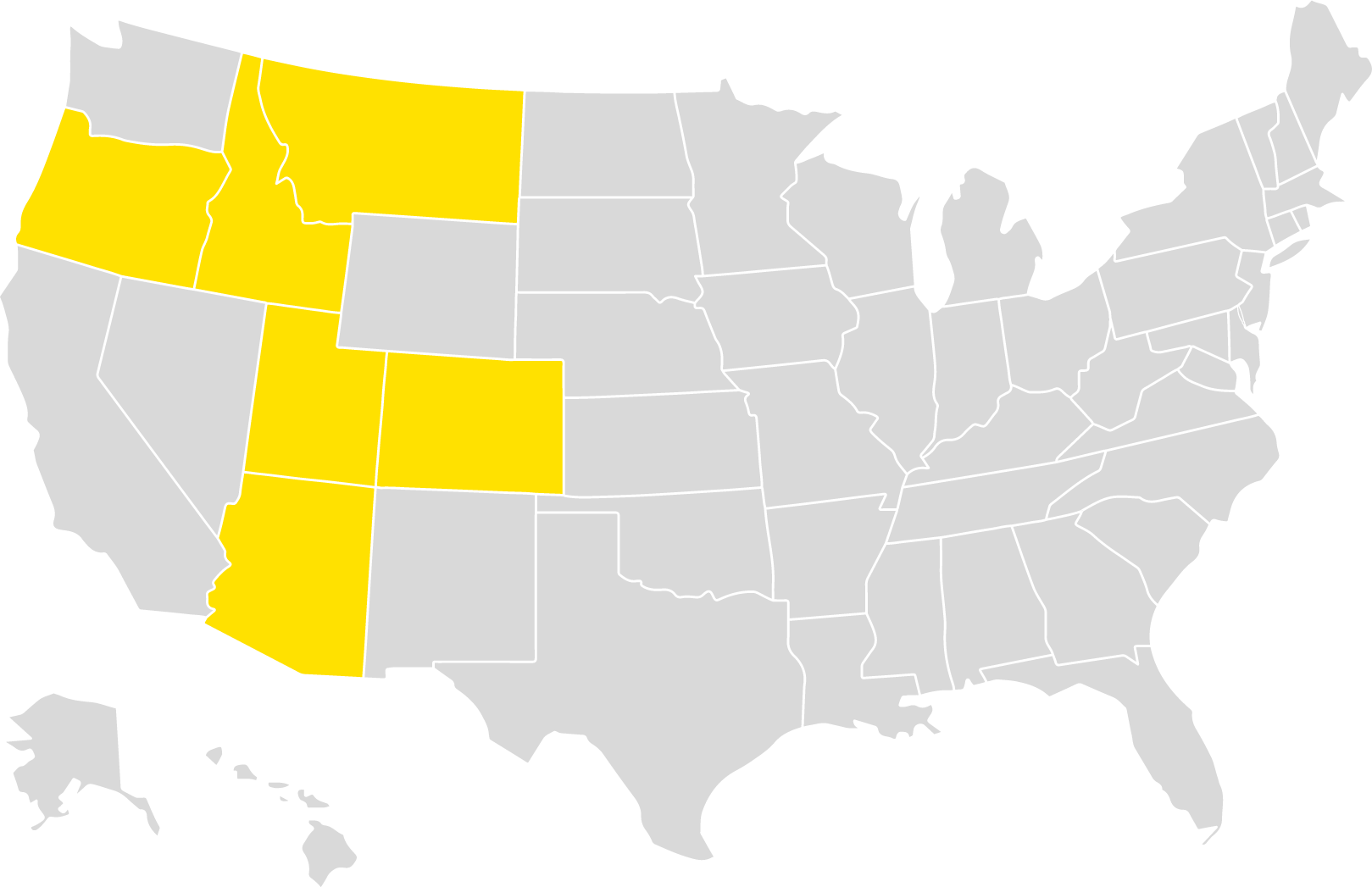 Service areas for solar installations in Utah, Colorado, Arizona, Idaho, Montana, Oregon
