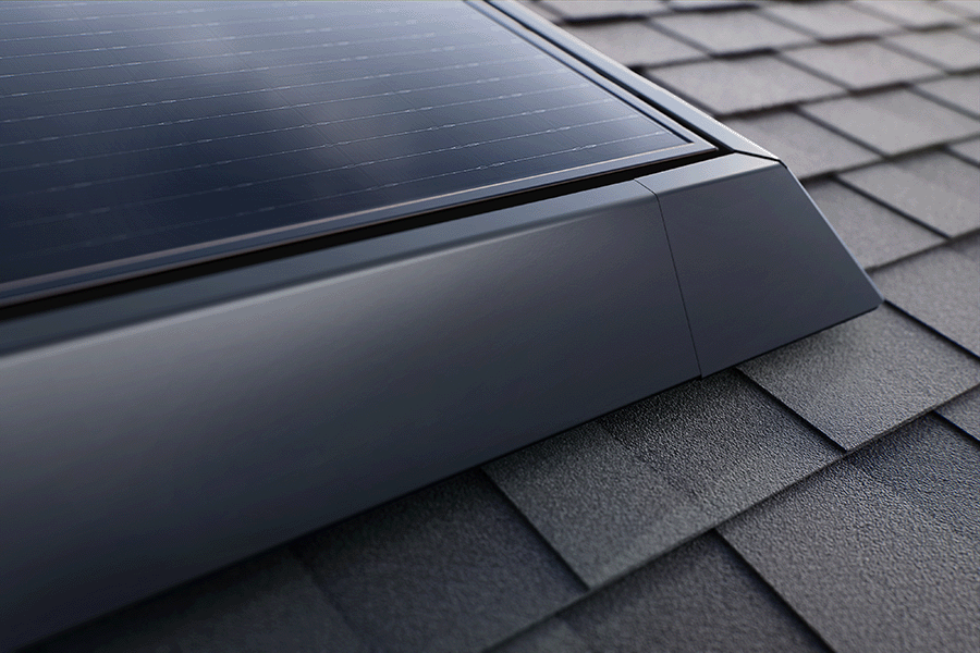 New Tesla solar skirt aesthetic design hiding the racking and giving panels a premium finished edge
