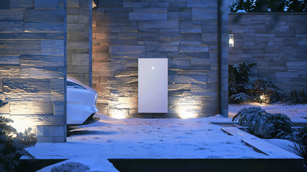 Tesla Powerwall backup energy available during winter conditions when the home needs power