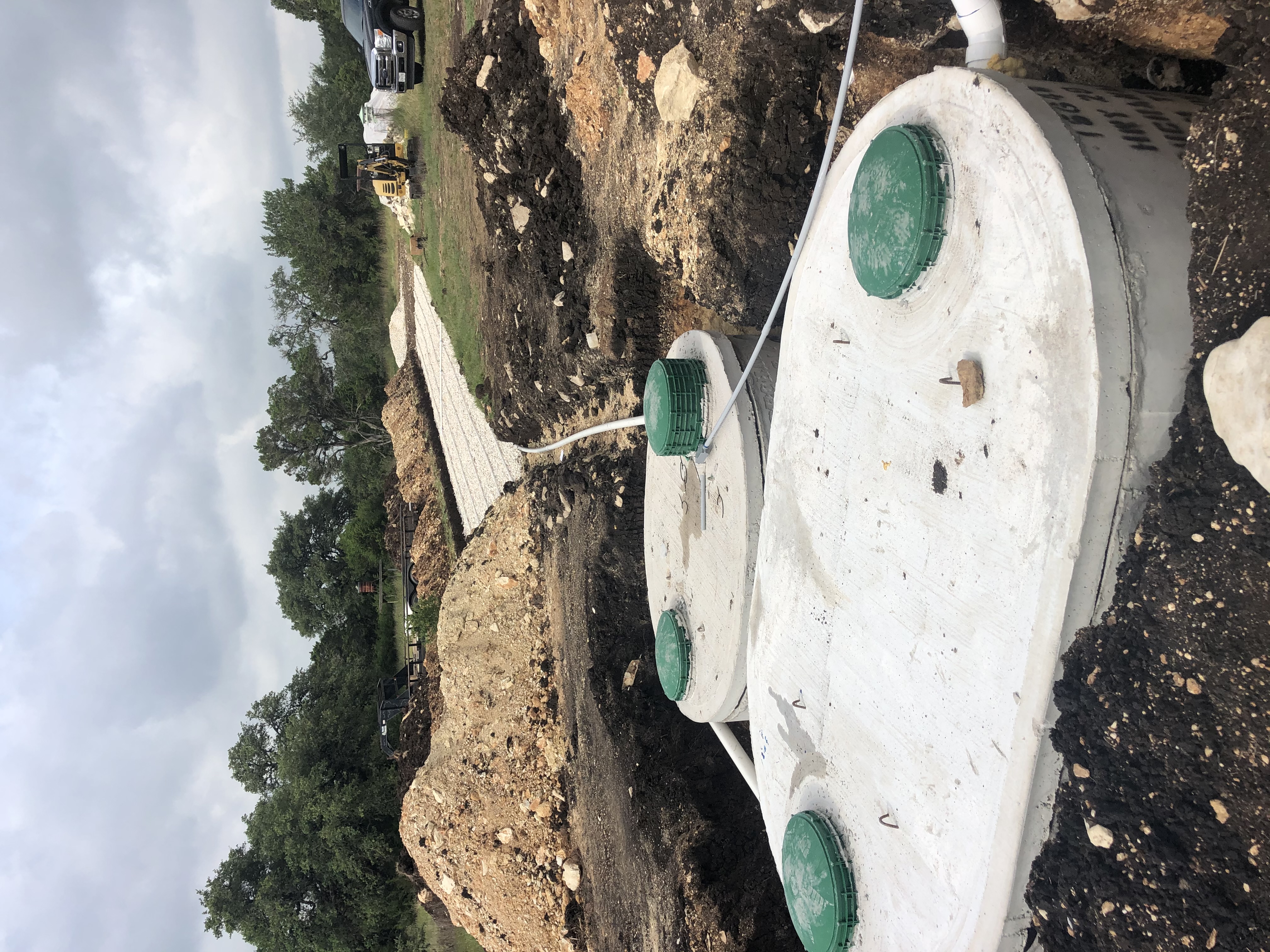septic tank and drain field in central Texas 