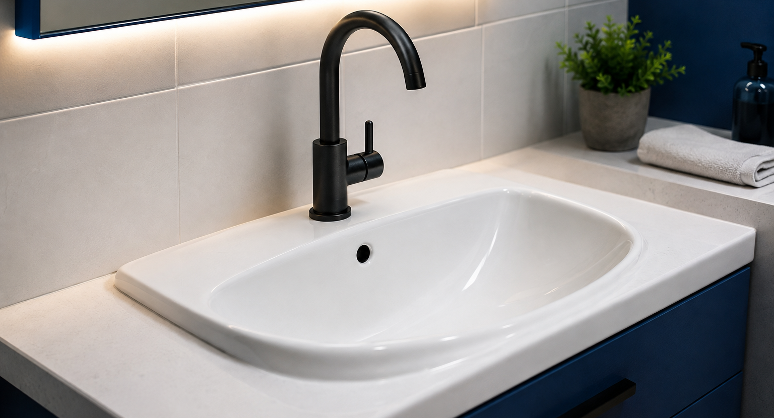 Bathroom tap and vanity — common leak points