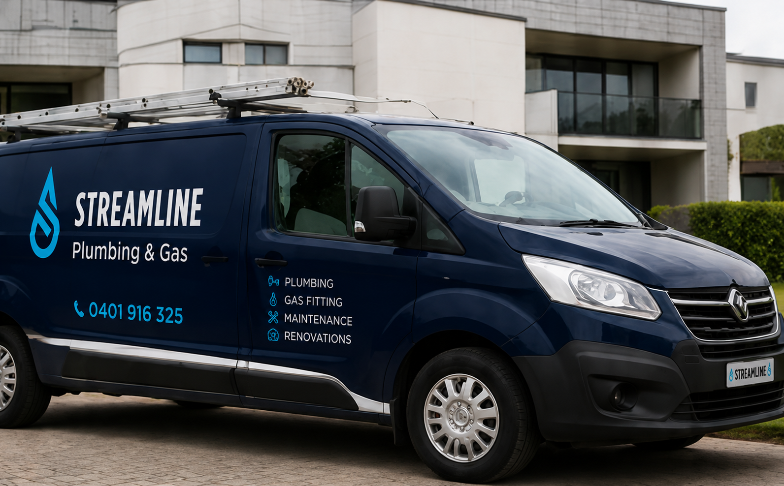 Branded navy service van