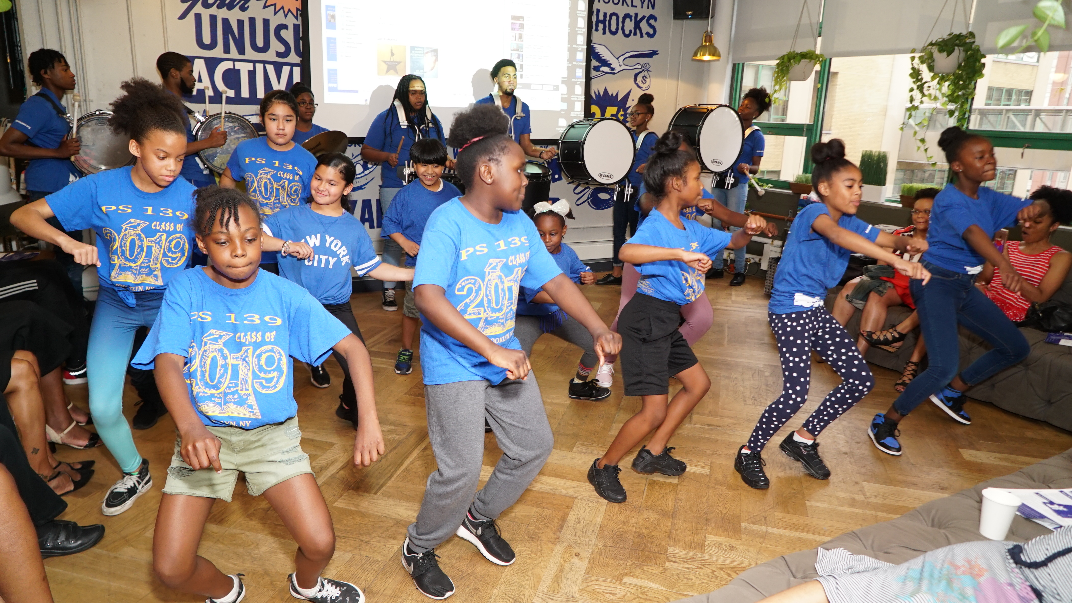 BK Steppers Drumline Academy students at the Saturday Program at PS 139