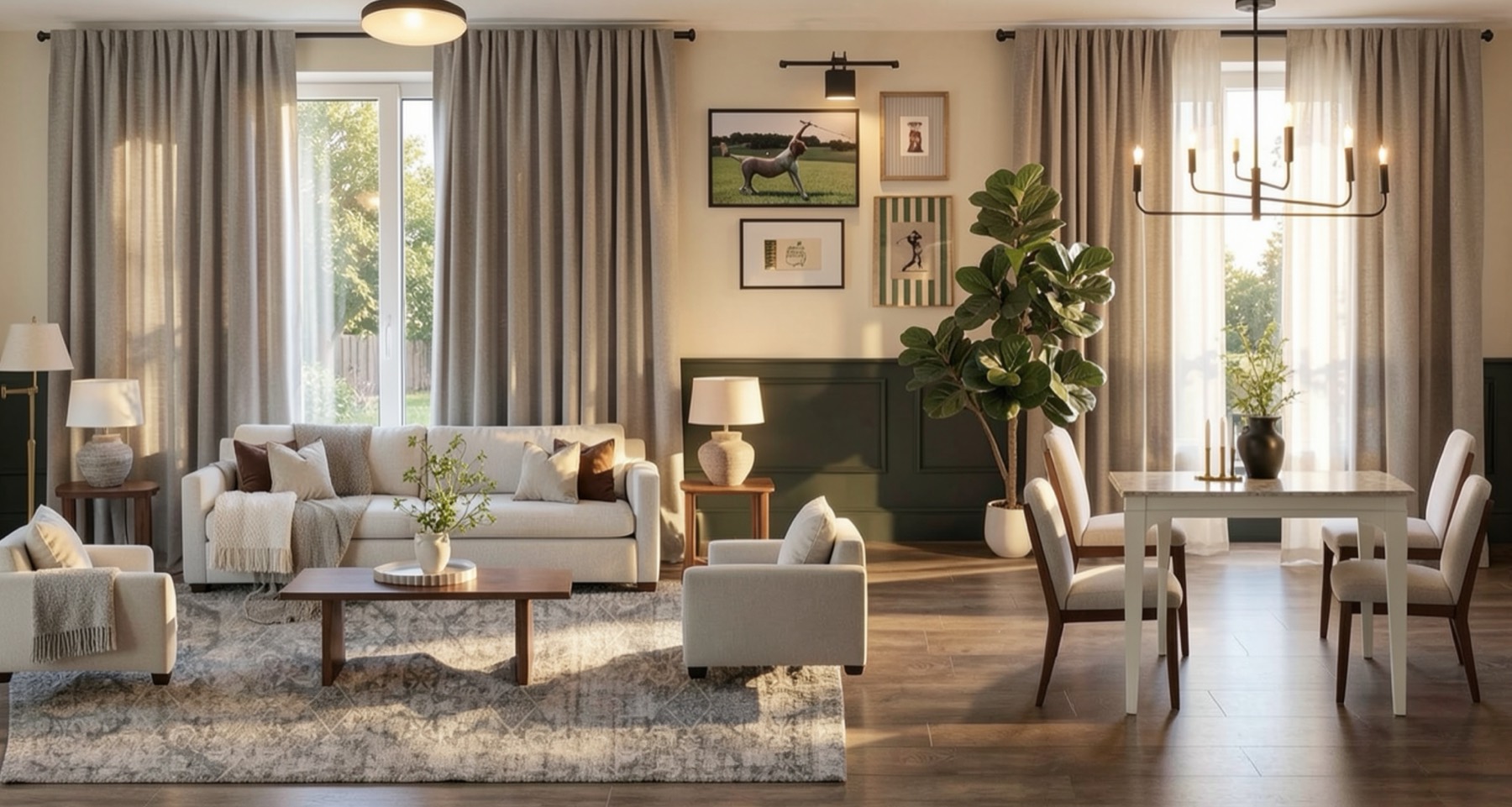 Rendering of the Ellijay Resort lodge living room