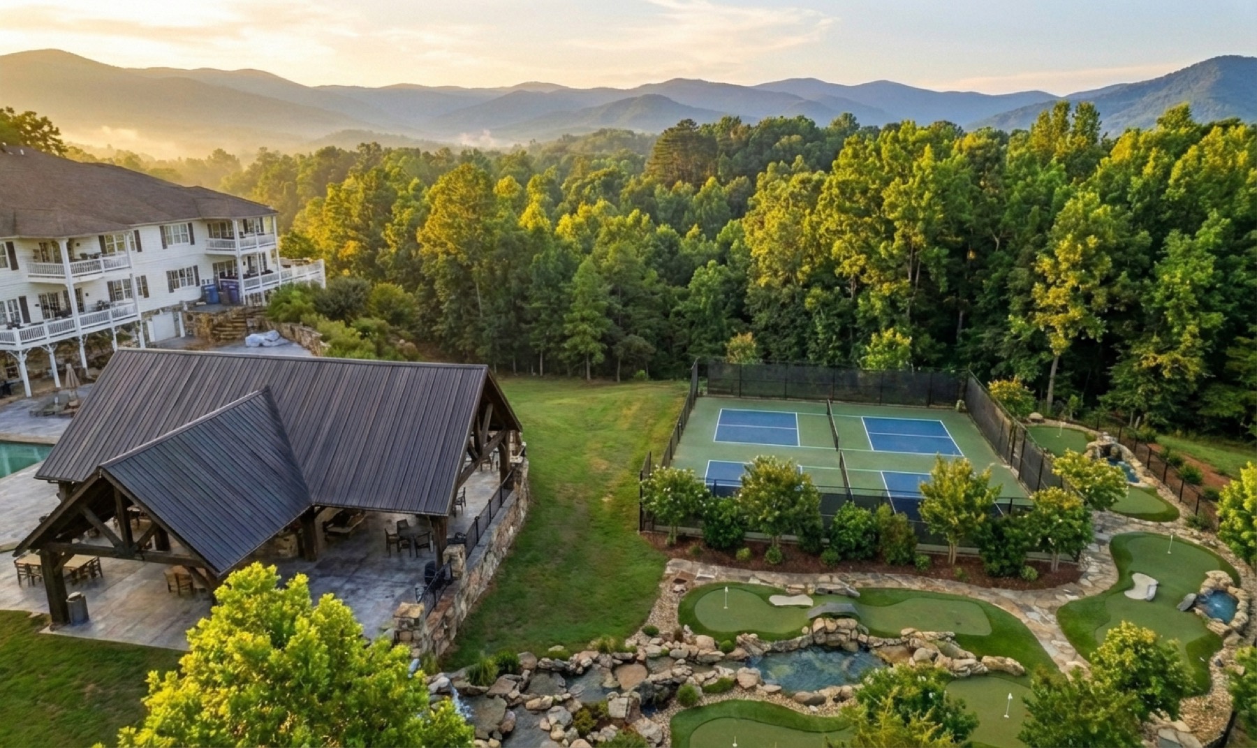 Aerial rendering of the Ellijay Resort grounds
