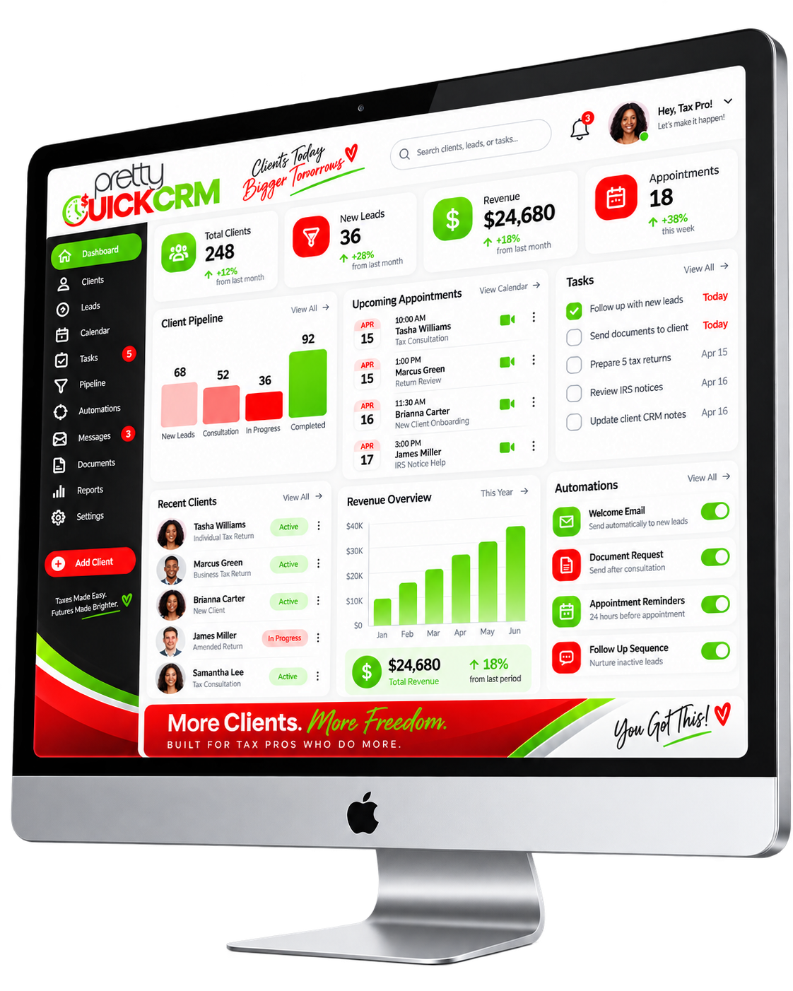 Pretty Quick CRM Dashboard