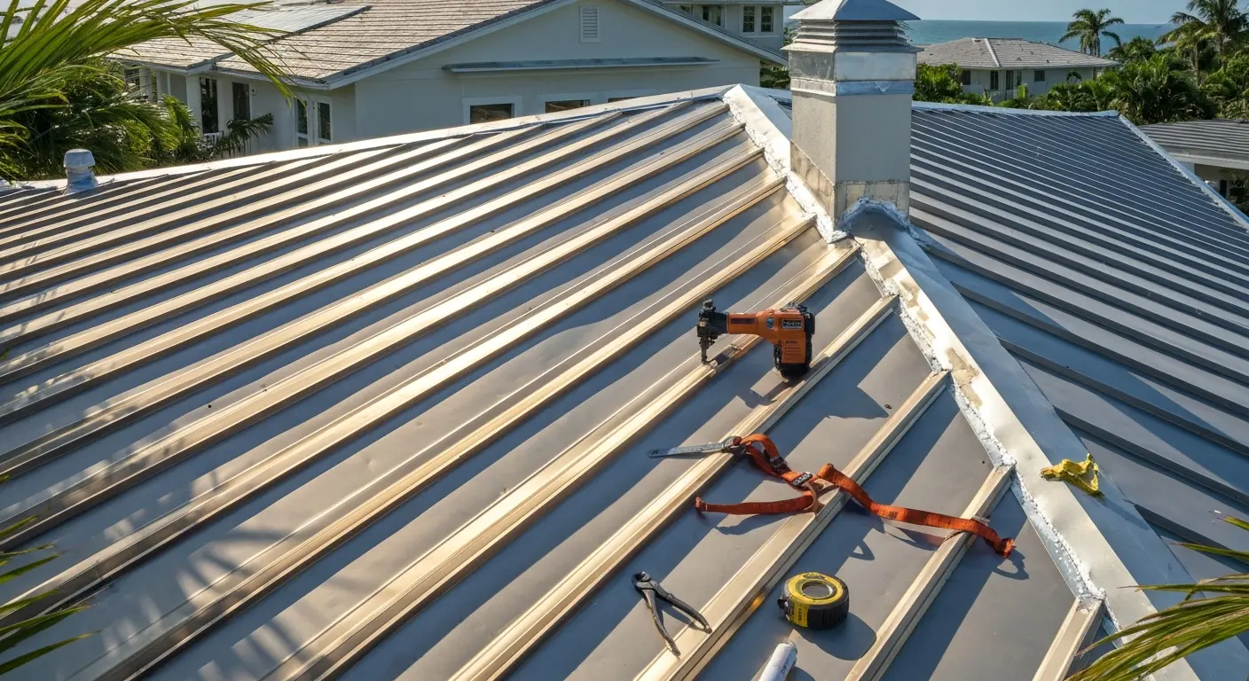 Metal roofing installation