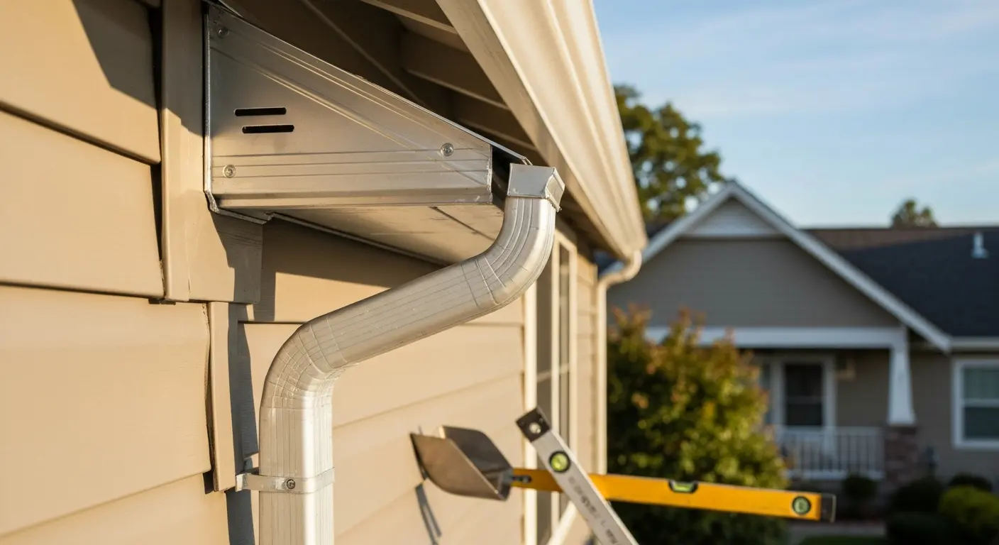 Gutter repair and soffit replacement