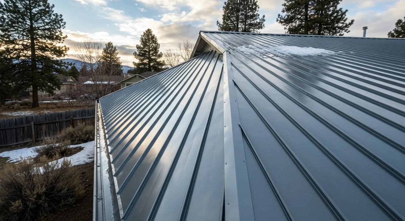 Metal roof system on Bend home