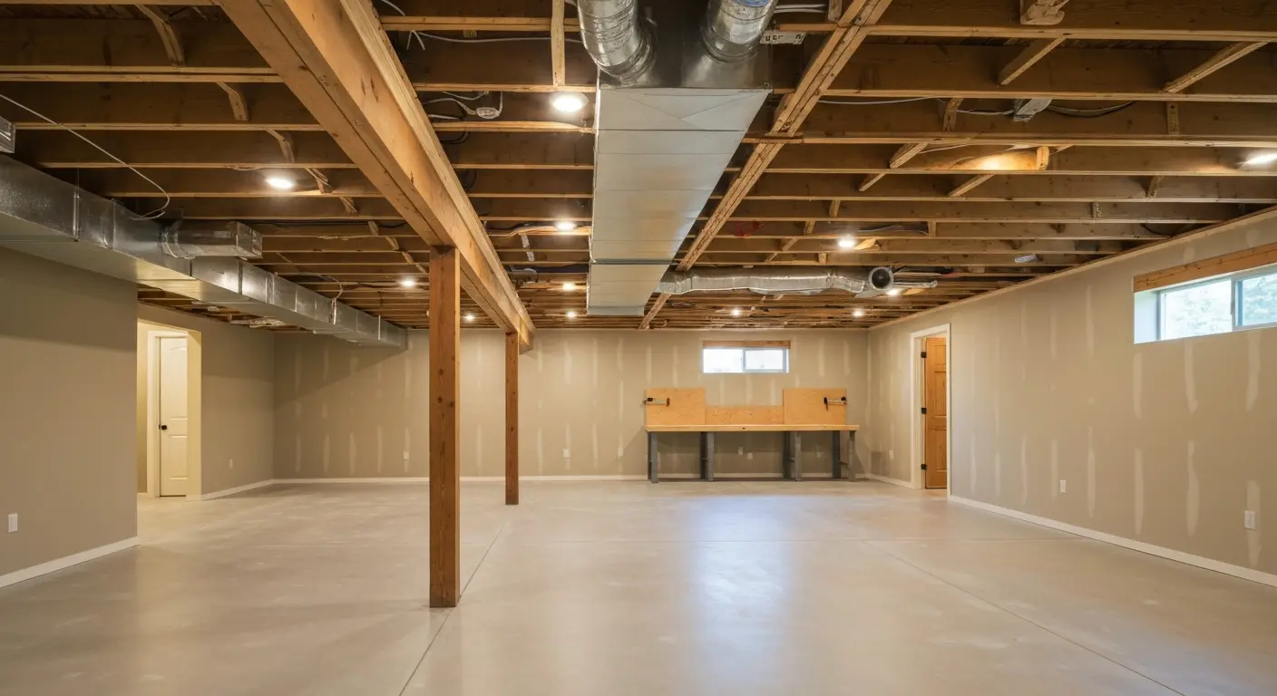 Finished basement space