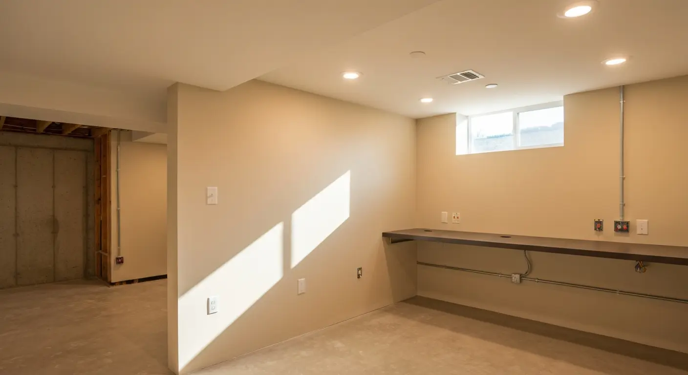 Finished basement home office