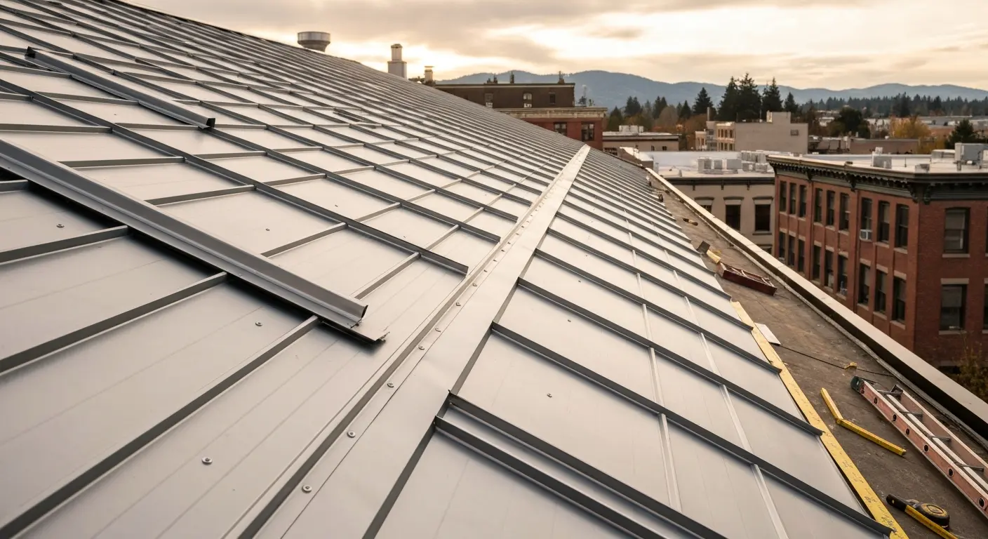 Metal roof installation project