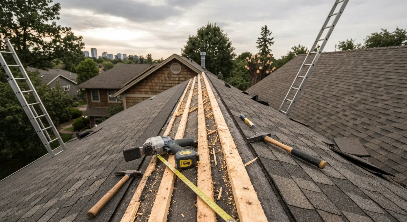 Emergency storm damage roof repair