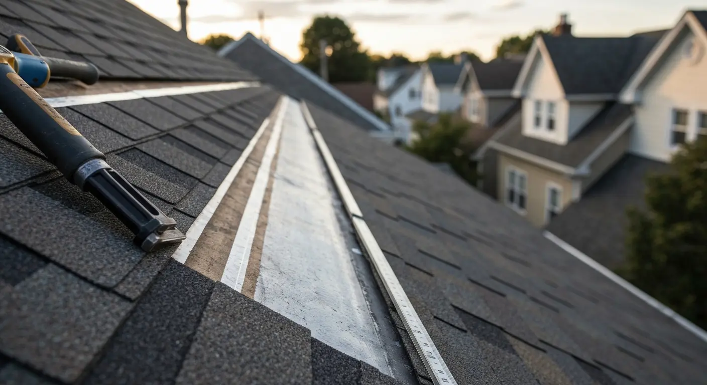 Roof repair close-up
