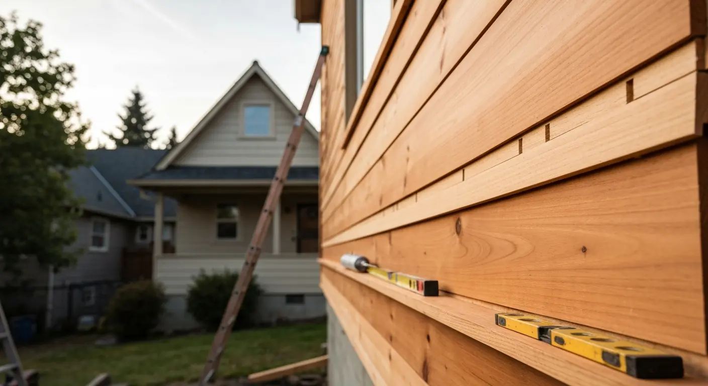 Wood siding installation