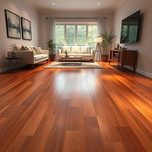 Beautifully installed hardwood flooring in a modern interior with warm tones and soft ambient lighting in Cohutta GA.