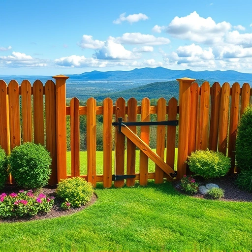 Beautiful wooden fence installation in Lookout Mountain GA, surrounded by vibrant flowers and scenic rolling hills.