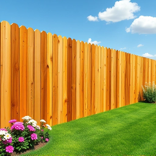 Completed wooden fence installation in Dalton GA, surrounded by a lush yard and clear blue sky, highlights craftsmanship.