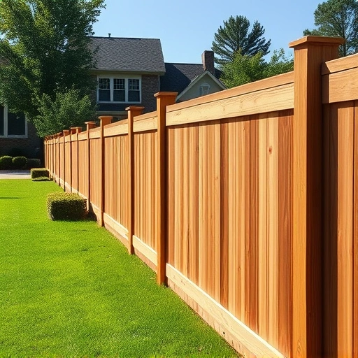 Completed wooden fence installation in Fairmount GA, featuring polished surfaces and vibrant landscaping.