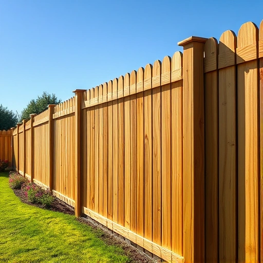 Completed wooden fence installation in Cohutta GA, showcasing natural wood grain against lush grass and shrubs.