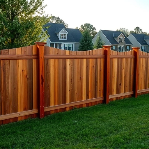 Completed wooden fence installation in Rocky Face GA, showcasing brown tones and a lush green yard in a serene neighborhood.