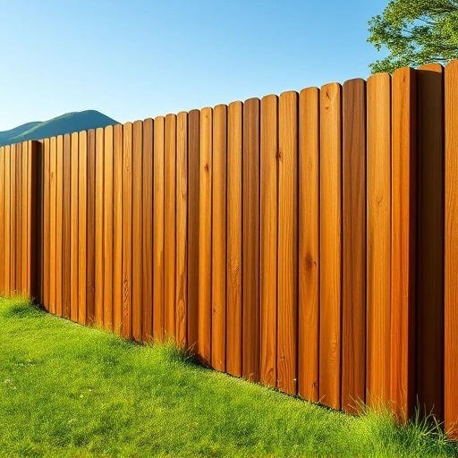Beautiful wooden fence installation in Rocky Face GA, surrounded by green lawn and wildflowers under a clear blue sky.