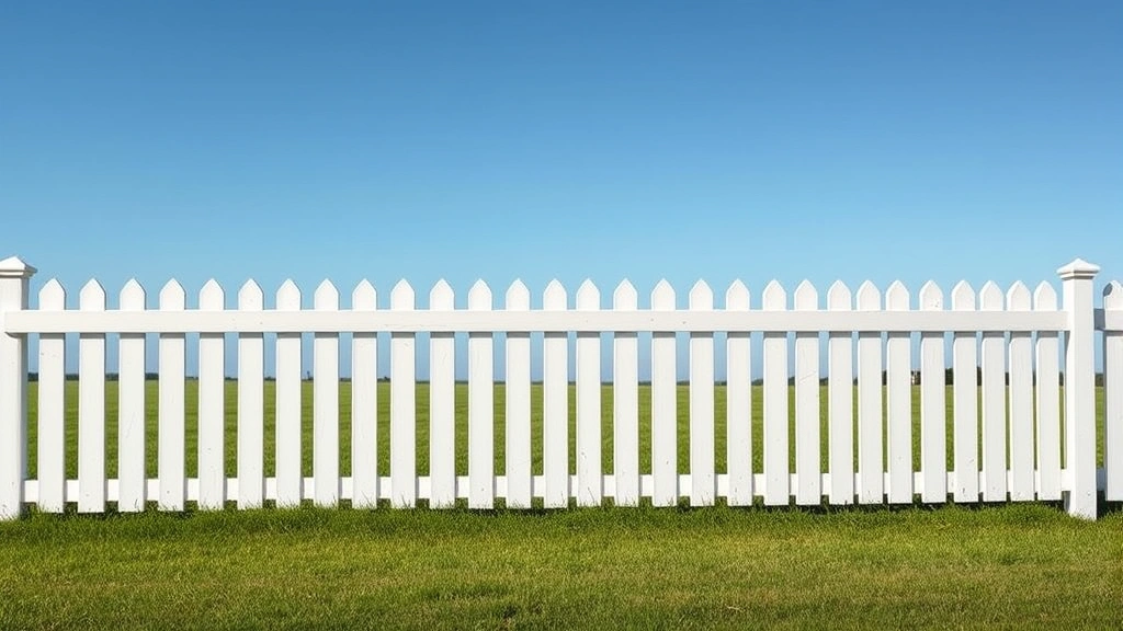 Fencing in Centre, AL with a clear blue sky and green grass in the background.