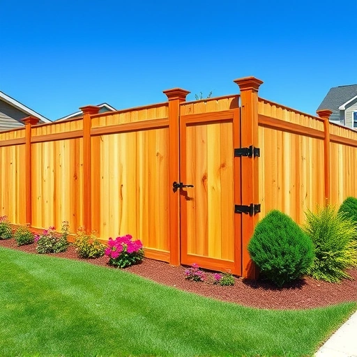 Beautiful wooden fence installation in LaFayette GA, showcasing craftsmanship in a vibrant suburban setting.